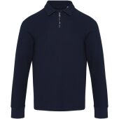 Apollo 245 g/m² uniseks half-zip poloshirt met lange mouwen - Marineblauw - 3XL