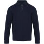 Zeus uniseks half-zip poloshirt met lange mouwen - Marineblauw - 3XL