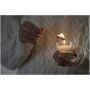 Ambra square glass candle with bamboo lid - Red