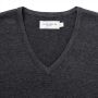 RUS Ladies V-Neck Knitted Pullover, Charcoal Marl, XXL
