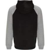Badet unisex tweekleurige hoodie - Zwart/Gemêleerd grijs - 3XL