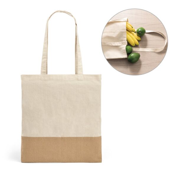 Katoenen shopper Mercat | 160 g/m² | 37,5×41,5 cm | Lange hengsels | Naturel Katoenen shopper Mercat | 160 g/m² | 37,5×41,5 cm | Lange hengsels | Naturel