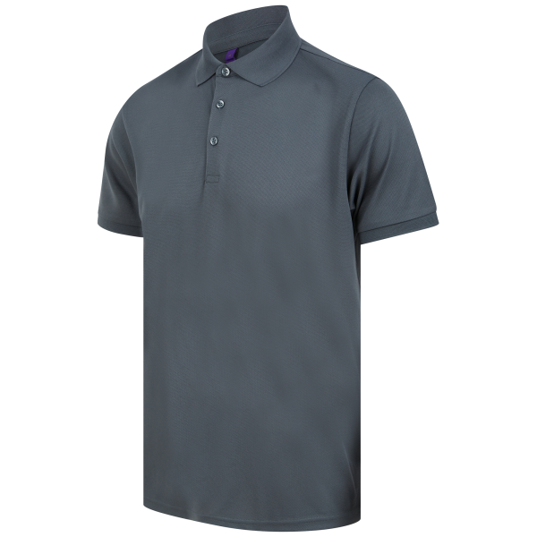 Herenpolo van gerecycled polyester Charcoal 4XL Herenpolo van gerecycled polyester Charcoal 4XL