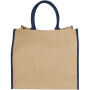 Harry jute draagtas met gekleurde accenten 25L - Naturel/Navy Harry jute draagtas met gekleurde accenten 25L - Naturel/Navy