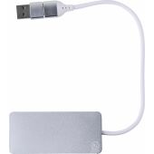 Gerecyclede aluminium USB hub Layton - zwart