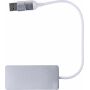 Gerecyclede aluminium USB hub Layton zwart