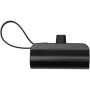 Alnair Type-C powerbank van 5000 mAh 10 W van gerecycled plastic met ingebouwde klapstandaard en 2 in 1 kabel - Zwart Alnair Type-C powerbank van 5000 mAh 10 W van gerecycled plastic met ingebouwde klapstandaard en 2 in 1 kabel - Zwart