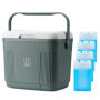 Brisby Koelbox - Frigobox - 22L - Groen - Tot maximaal 40 uur isolatie - Incl. 4 dikke koelelementen van 450ml - Temperatuur veilige sluiting - Nieuw ontwerp met koelelementen vergrendeld in deksel