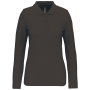 Damespolo lange mouwen Dark Grey L