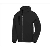 3-LAYER RECYCLED PRINTABLE CASUAL HOODED  SOFTSHELL, BLACK/BLACK, XL, RESULT