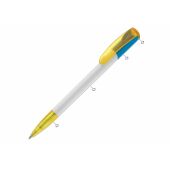 Balpen Deniro combi - Wit/transparant / Fluor assorti