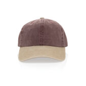 BEAU AWARE™ Washed 6 panel 270gsm cotton twill two tone cap, maroon BEAU AWARE™ Washed 6 panel 270gsm cotton twill two tone cap, maroon