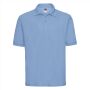 RUS Men Classic Polycotton Polo, Sky, XS