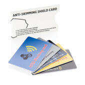 Anti-skimming beschermkaart met actieve stoorzender chip, wit