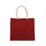 Shopper van jutecanvas - middelgroot model Cherry Red / Gold One Size