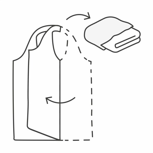 Tas invouwen in etui