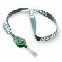 Gerecycled Polyester (rPET) sublimatie lanyard met badge reel met metalen krimp Gerecycled Polyester (rPET) sublimatie lanyard met badge reel met metalen krimp