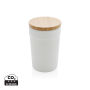 GRS gecertificeerd gerecycled PP mok met bamboe deksel, wit