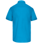 Overhemd in onderhoudsvriendelijk polykatoen-popeline korte mouwen heren Bright Turquoise 4XL