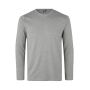 Interlock T-shirt | lange mouw - Grijs gemêleerd, 3XL