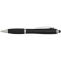 Nash RCS balpen met stylus van gerecycled plastic met gekleurde behuizing en zwarte grip (zwarte inkt) - Zwart