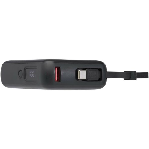 Acrux tabletpowerbank van 10.000 mAh 35 W met ingebouwde Type-C kabel van gerecycled plastic - Zwart Acrux tabletpowerbank van 10.000 mAh 35 W met ingebouwde Type-C kabel van gerecycled plastic - Zwart