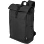 Libra 15,6 inch GRS gerecycled oprolbare laptop rugzak 12L - Gemêleerd houtskool
