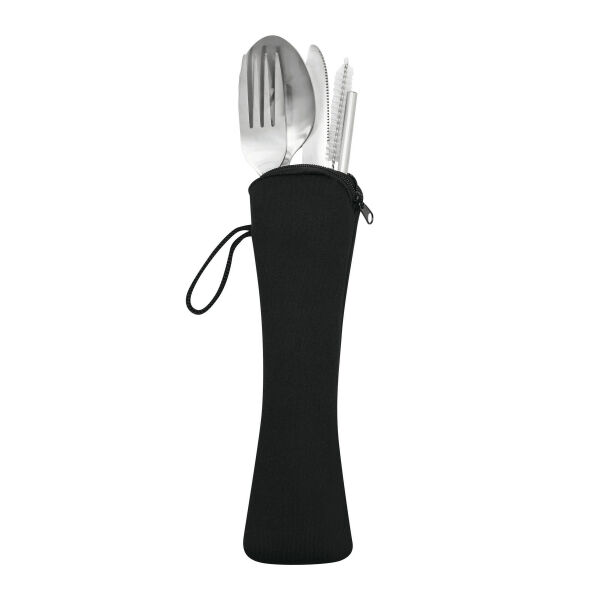 STELLOKIT - Stainless steel cutlery set, 5 components black, silver STELLOKIT - Stainless steel cutlery set, 5 components black, silver