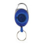 Roller clip sleutelhanger gemaakt van RCS gerecycled plastic, blauw