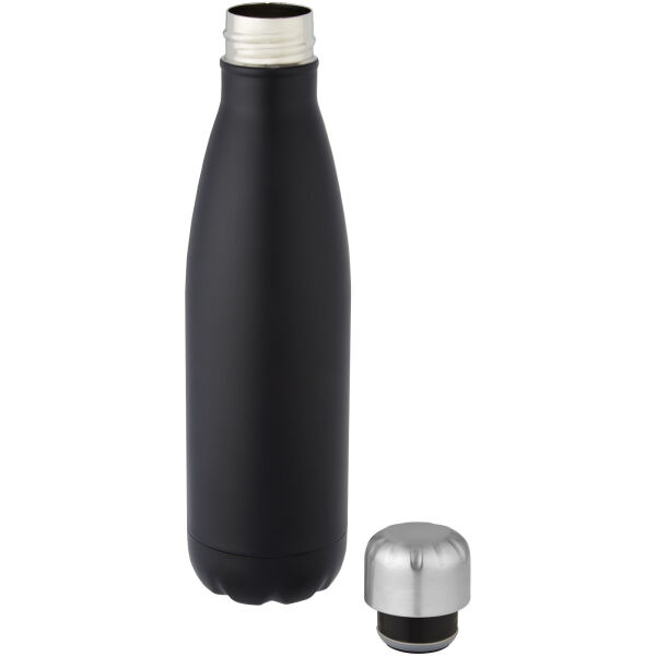 Cove 500 ml RCS certified recycled stainless steel vacuum insulated bottle  - Solid black
