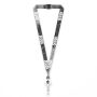 Gerecycled Polyester (rPET) sublimatie lanyard met badge reel met metalen krimp