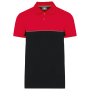 Ecologische uniseks polo met korte mouwen in twee kleuren Black / Red XL