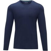 Ponoka biologisch heren t-shirt met lange mouwen - Marineblauw - XS
