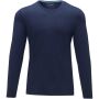 Ponoka biologisch heren t-shirt met lange mouwen - Marineblauw - XS