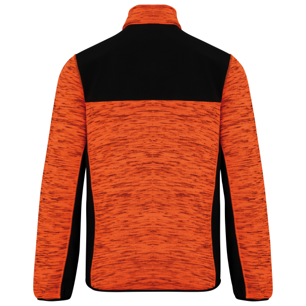 Gerecycled herenjasje in polytricot Fluorescent Orange Melange / Black L Gerecycled herenjasje in polytricot Fluorescent Orange Melange / Black L