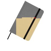 Reed A6 gerecycled notitieboek met harde kaft en effen pagina's - Zwart