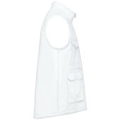 Gewatteerde uniseks bodywarmer van polykatoen multizakken White XS