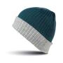 DOUBLE LAYER KNITTED HAT, TEAL/GREY, One size, RESULT