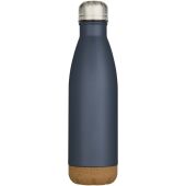 Cove 500 ml dubbelwandige vacuüm geïsoleerde roestvrijstalen waterfles met kurkdetails - Hale blauw