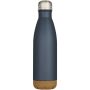 Cove 500 ml dubbelwandige vacuüm geïsoleerde roestvrijstalen waterfles met kurkdetails - Hale blauw