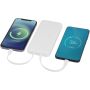 Adhil powerbank van 10.000 mAh 10 W van gerecycled plastic met 2 ingebouwde kabels - Wit