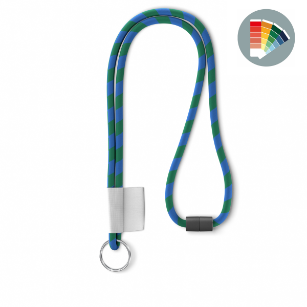 Polyester 2-kleurige koord-lanyard met full color label Polyester 2-kleurige koord-lanyard met full color label