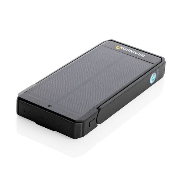 Skywave RCS gerecyclede kunststof zonne-powerbank 10000 mAh, zwart Skywave RCS gerecyclede kunststof zonne-powerbank 10000 mAh, zwart