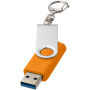 Rotate USB 3.0 met sleutelhanger - Oranje - 16GB