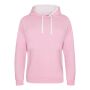 VARSITY HOODIE, BABY PINK/ARCTIC WHITE, XL, JUST HOODS
