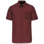 Ace - Heren Overhemd Korte Mouwen wine XL