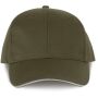 Contrasterende sandwichpet 6 panelen Oeko-Tex Khaki/Light Grey one size