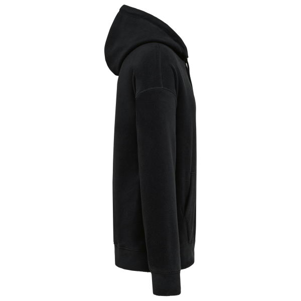 Oversized uniseks sweater met capuchon van gerecycled fleece Black XS Oversized uniseks sweater met capuchon van gerecycled fleece Black XS