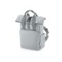 RECYCLED MINI TWIN HANDLE ROLL-TOP LAPTOP BACKPACK, LIGHT GREY, One size, BAG BASE