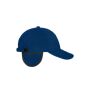 6 Panel Fleece Cap with Earflaps navy one size